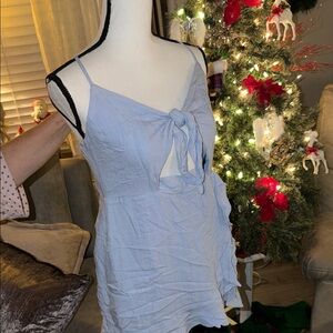 Elegant Light Blue Tie-Front Camisole